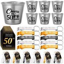 Domensi 30 Sets 50th Birthday 1.89 x 1.34 x 1.54 inches, Black, Gold, Silver picture