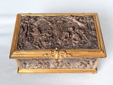 Antique 19C Gilt and Silver Plate Jewelry Casket Box T & E Paris France picture