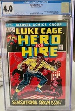 LUKE CAGE, HERO FOR HIRE #1  CGC 4.0  WHITE Pages - ORIGIN AND FIRST APPEARANCE picture