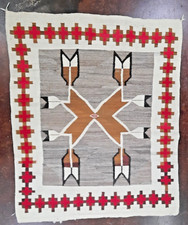 Vintage Reginal Native American Navajo Rug Feather  Design 52