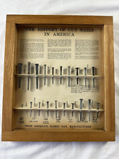 The History of Cut nails in America Wall Hanging Glass Display Plaque Tremont Co picture