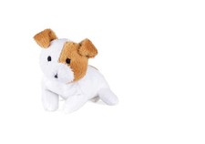 Oscar Newman Jack Russell Pipsqueak Toy, 5-inch Length, White and Tan picture