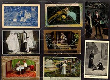 8 POSTCARD Antique Vintage LOVERS Real Photo SATIRE 1908-1910 1c stamps Flirty L picture