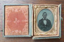 6th Plate Tintype  Gilded Frame Velvet-Lined Folding Wood Case with Latch picture