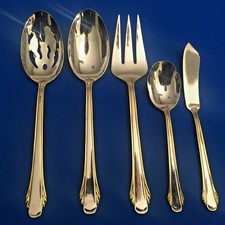 Gorham 18/8 Stainless Steel GOLDEN CALAIS 5 Piece Hostess Serving Set Very Nice picture