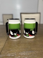 Vintage 1996 Marvin the Martian Looney Tunes Travel Mugs Set of 2 picture