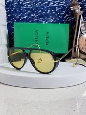 Bottega Veneta BV1273S Sunglasses Black Frames Yellow Lenses 63-12-175 picture