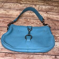 Authentic MIU MIU Vintage Leather Hand Shoulder Bag Purse Blue Lobster Clip picture