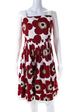 Dolce and Gabbana Womens Floral Pleated Back Zipped A-Line Dress Red Size M picture