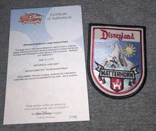 DISNEYLAND MATTERHORN CAST MEMBER UNIFORM PATCH RARE WITH DISNEY COA VINTAGE 60S picture