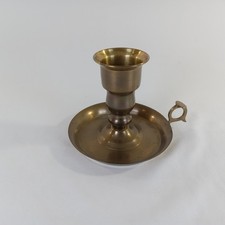 Vintage Brass Chamberstick Candle Holder 4.5