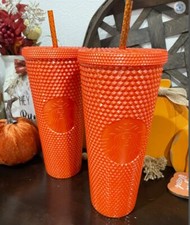🌺SALE Starbucks Pearlized Orange Studded 24 oz. Venti Valentine Gifts NWT picture