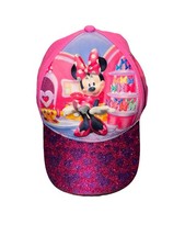 Disney Minnie Mouse Youth Baseball Hat – Pink Glitter Brim – Adjustable – Used picture