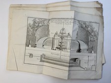 Set of 6 x Engineering prints from an Antique French Architecture Book, 1739.  picture