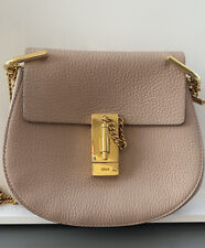 Chloe Drew Crossbody Shoulder Bag Leather Small Cement Pink Gold Hardware picture