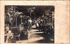 Postcard Real Photo RPPC Factory Press Machines with Child Worker picture