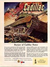 VINTAGE 1945 CADILLAC M-24 TANK GENERAL MOTORS WWII ERA MILITARY PRINT AD picture