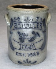 Vintage 1987 Rockdale Union Stoneware Salt Glazed Crock Schaller Iowa Est. 1883 picture