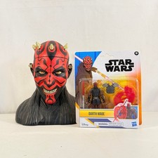 Vintage 1999 Applause Star Wars Darth Maul Bust Figural Cookie Jar and Figurine picture