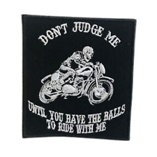 Don't Judge Me Biker Badge logo Iron Sew on Embroidered Patch Applique picture
