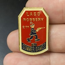 Vtg LASD Robbery 1984 Summer Games 211 Los Angeles Olympics Lapel Pin  picture