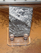 62 GM ETCHED GIBEON IRON METEORITE SLICE MUSEUM  GRADE  RING NAMIBIA AFRICA picture