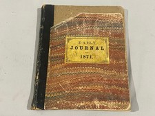 1871 Antique FARM JOURNAL DIARY - JACOB LITTLETON - BERRY FARMER picture