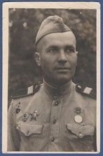 1945 Germany Portrait of Handsome Military Guy Soviet Vintage Photo USSR picture