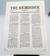 The Reminder August 2002 Religious Bulletin Volume XI Number 8 Ephemera picture