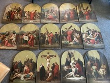 Antique 17Th C. Station Of The Cross Oil Paintings On Canvas Masterpieces RARE picture