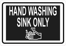 StickerTalk Hand Washing Sink Only Sticker, 5 inches x 3.5 inches picture