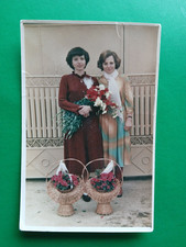 Photo Vintage  Romania Romanian Two Attractive Women with Flowers 1425 picture