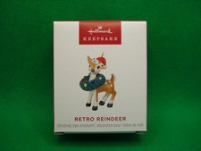Hallmark Keepsake Miniature Mini Ornament Retro Reindeer BRAND NEW LOOK  picture