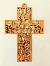 Mini Cross Our Father Prayer Silhouette Mdf Wall Hanging 13.5cm  picture