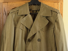 Vintage 1982 Italian Military Officer Trench Coat & Liner Brown sz US 36 (EU 46) picture