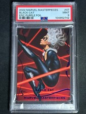 2022 Marvel Masterpieces Epic Purple Black Cat #47 PSA 9 MINT Dan Dos Santos SP picture