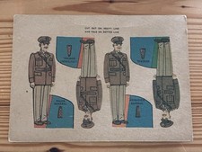Vintage WWII US Army Paper Doll Cut Out Sheet Officer Ranks Uncut Ephemera Rare picture