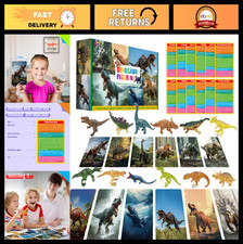 12 PCS Dinosaur Figurines Set with Flashcards - Montessori Educational Toys for picture