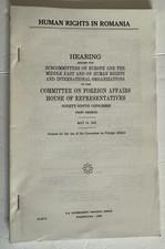 Vintage 1985 Congress Committe On Foreign Affairs Human Rights In Romania picture