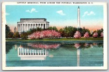 Lincoln Memorial Washington Monument Washington D. C. Postcard PC418 picture