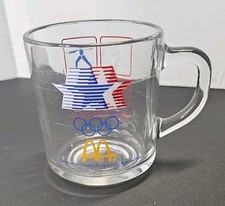 Vintage 1984 Olympics McDonalds Clear Glass Mug picture