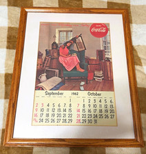 Coca-Cola 1962 September/October Advertising Calendar Framed Print, Multicolor picture