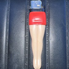 Vintage American Match Co.  Strikin’ Lite Lady Legs Lighter RedRefillable Sparks picture