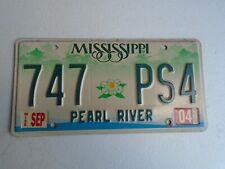 Mississippi License Plate Car Tag Magnolia Pearl River County Sep 2004 747 PS4 picture