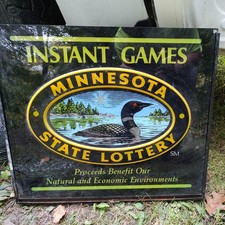 RARE Vintage Minnesota State Lottery Loon Lighted Sign Instant Games picture