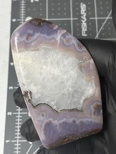 Rare Royal Aztec Lace Agate Free Form Quartz Purple Banding Handmade picture