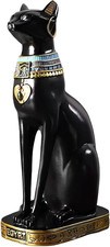 12 Inch Tall Black Egyptian Cat Goddess Bastet Statue picture