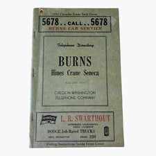 1951 BURNS Hines Crane Seneca OREGON Phone Book Vintage Telephone Directory picture