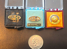 Douglas & McDonnell Douglas 3-pin service set; 10K gold, diamonds & cases. picture