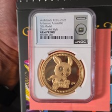 VeeFriends 2026 Articulate Armadillo Gilt Medal GEM PROOF 8850348-088 picture